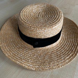 Straw Lack of Colour Hat with Removable Straps